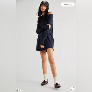 Free People We The Free Arden Tee- Washed BLUE- L